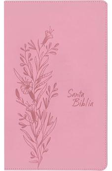 Image of Biblia NTV Referencia Central Letra Grande con Filament Símil Piel Rosa Letra Roja