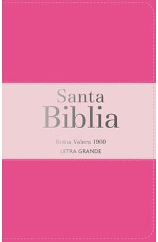 Image of Biblia RVR 1960 Letra Grande Tamaño Manual Tricolor Fucsia Palo Rosa Fucsia con Cierre e Índice