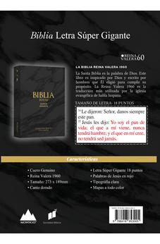 Image of Biblia RVR 1960 Letra Súper Gigante Cuero Genuino Negro con Índice
