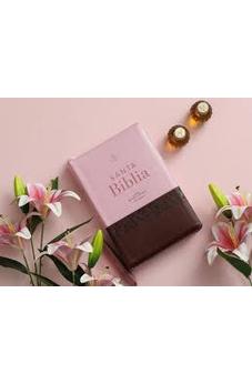 Image of Biblia RVR 1960 Letra Super Gigante Simil Piel Rosa Con Cierre y Indice