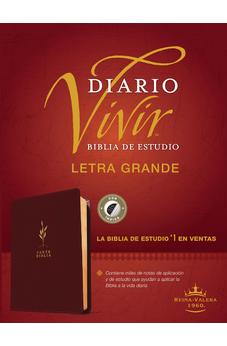 Image of Biblia RVR 1960 de Estudio del Diario Vivir Letra Grande Símil Piel Vino Tinto Índice Letra Roja