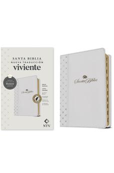 Image of Biblia NTV Manual Letra Grande con Filament Símil Piel Blanco Índice Letra Roja