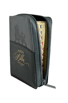 Image of Biblia RVR 1960 Compacta Expresión Negro Gris Símil Piel