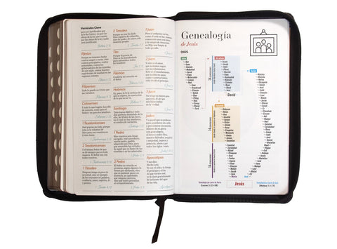 Image of Biblia RVR 1960 Letra Grande Tamaño Manual Símil Piel Duotono Café con Índice y Cierre