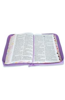 Image of Biblia RVR 1960 Súper Gigante Jardin Turquesa Canto Pintado Cierre Índice Símil Piel