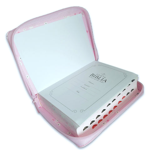 Image of Biblia RVR 1960 Compacta Mariposas y Flores Símil Piel con Índice y Cierre