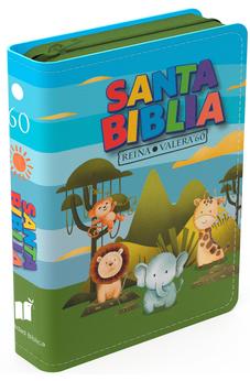Image of Biblia RVR 1960 Compacta para Niños Animales Vinilo con Cierre