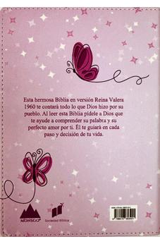 Image of Biblia RVR 1960 Compacta Símil Piel Juvenil Mariposa Rosada