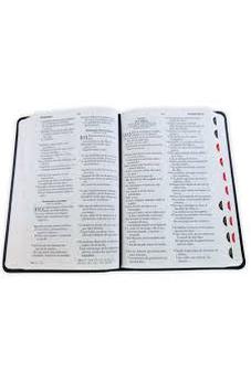 Image of Biblia RVR 1960 Tamaño Manual Letra Grande Colección Supreme Negro León Cruces Símil Piel