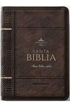 Image of Biblia RVR 1960 Letra Grande Tamaño Manual Neoclassic Café Oscuro Símil Piel