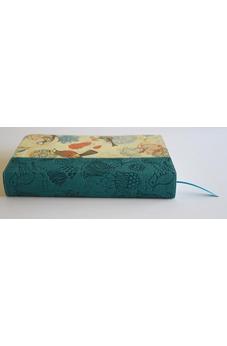 Image of Biblia RVR 1960 Letra Gigante Símil Pel Azul con Pájaros Cantos Pintados