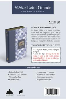 Image of Biblia RVR 1960 Letra Grande Tamaño Manual Símil Piel Azul Oscuro
