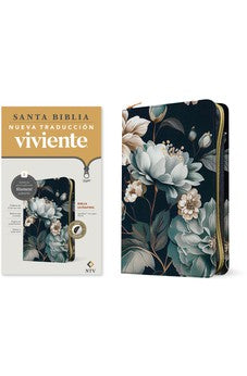 Image of Biblia NTV Ultrafina con Filament Floral Símil Piel con Índice y Cierre