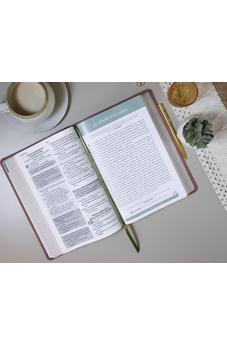 Image of Biblia RVR 1960 de Promesas Devocional Virtuosa Letra Gigante Piel Especial Rosa