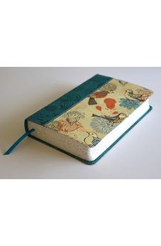 Image of Biblia RVR 1960 Letra Gigante Símil Pel Azul con Pájaros Cantos Pintados