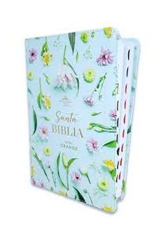 Image of Biblia RVR 1960 Letra GrandeTamaño Manual Colección Supreme Turquesa con Flores Símil Piel