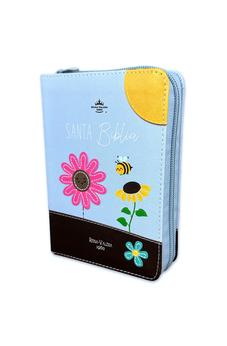 Image of Biblia RVR 1960 Bolsillo Café Azul Símil Piel con Cierre