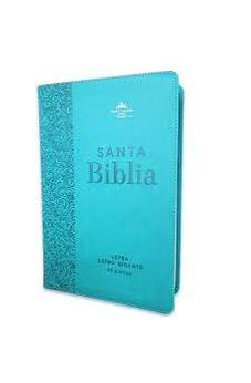 Image of Biblia RVR 1960 Letra Súper Gigante Turquesa Colección Éfeso con índice Floral Símil Piel
