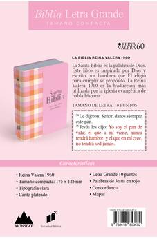 Image of Biblia RVR 1960 Compacta Símil Piel Cuadros Rosa