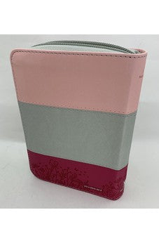 Image of Biblia RVR 1960 Bolsillo Símil Piel Tricolor Rosa Gris Fucsia con Índice