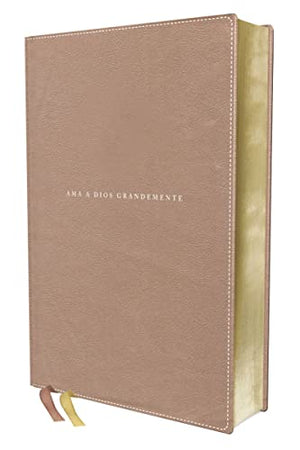 BIBLIA NBLA AMA A DIOS GRANDEMENTE PIEL ORO ROSA INTERIOR A CUATRO COLORES
