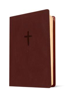 Image of Biblia NTV Referencia Central Letra Grande con Filament Símil Piel Café Letra Roja