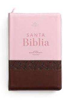 Image of Biblia RVR 1960 Letra Super Gigante Simil Piel Rosa Con Cierre y Indice
