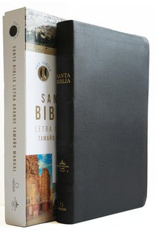 Image of Biblia RVR 1960 Letra Grande Tamaño Manual Negro Piel con Índice