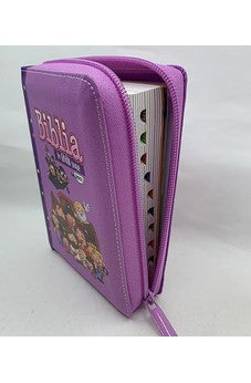 Image of Biblia RVR 1960 para Niños Mi Gran Viaje Lila Símil Piel con Índice con Cierre