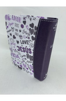 Biblia RVR 1960 Bolsillo Símil Piel Lila con Índice