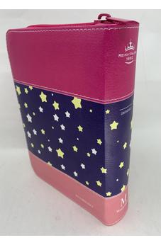 Image of Biblia RVR 1960 Bolsillo Fucsia Lila Rosa Símil Piel con Cierre