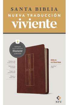 Image of Biblia NTV Ultrafina con Filament Café Símil Piel