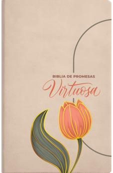 Image of Biblia RVR 1960 de Promesas Devocional Virtuosa Letra Gigante Piel Especial Crema