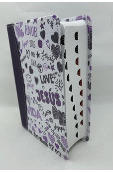 Biblia RVR 1960 Bolsillo Símil Piel Lila con Índice