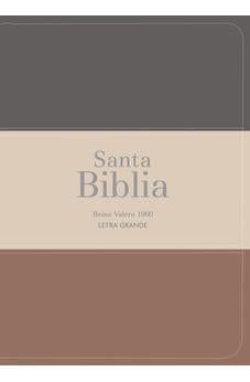 Biblia RVR 1960 Compacta Letra Grande 11 puntos Símil Piel Gris Beige Marrón