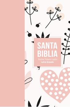 Biblia RVR 1960 Letra Grande Tamaño Manual Símil Piel Rosado
