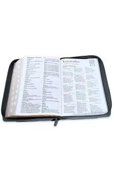 Image of Biblia RVR 1960 Letra Súper Gigante Colección Ágora Inspiración León Negro Gris Símil Piel Cierre Índice