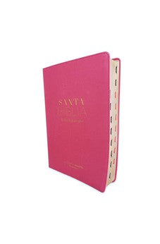 Biblia RVR 1960 Letra Súper Gigante Fucsia Símil Piel con Índice