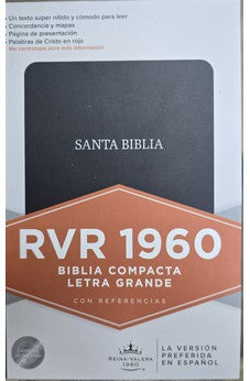 Biblia RVR 1960 Compacta Negro Símil Piel