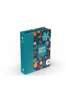 Biblia RVR 1960 Compacta Letra Grande 11 puntos Símil Piel Verde Turquesa con Cierre y Índice