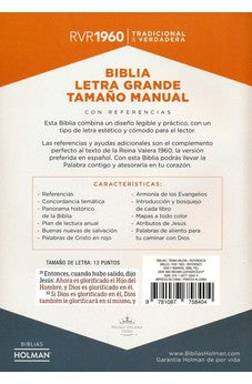 Image of Biblia RVR 1960 Letra Grande Tamaño Manual Piel Gris y Marrón