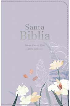 Biblia RVR 1960 Letra Grande Tamaño Manual Símil Piel Lavanda