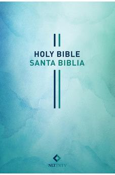 Image of Biblia Bilingüe NLT/NTV Rústica Blue Watercolor
