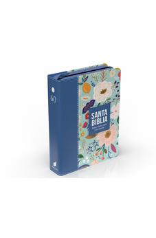 Biblia RVR 1960 Compacta Letra Grande 11 puntos Símil Piel Azul Cobalto Claro con Cierre y Índice