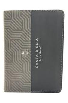 Image of Biblia RVR 1960 Letra Grande Tamaño Manual Bicolor Negro Gris Símil Piel