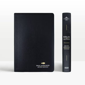 Biblia RVR 1960 del Pescador Edición Liderazgo Negro Piel Fabricada