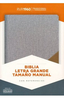 Image of Biblia RVR 1960 Letra Grande Tamaño Manual Piel Gris y Marrón