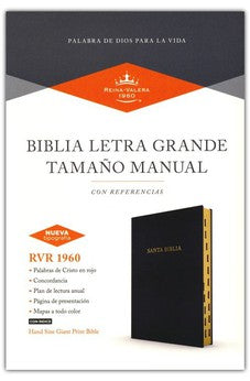 Biblia RVR 1960 Tamaño Manual Símil Piel Negra con Índice