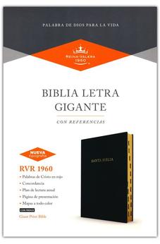 Biblia RVR 1960 Letra Gigante Negro Símil Piel con Índice