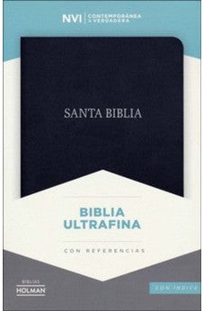 Biblia NVI Ultrafina Negro Piel Fabricada con Índice